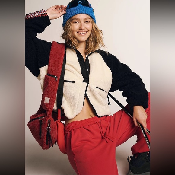 Free People Hit The Slopes Printed Fleece Jacket NWOT Medium - Picture 2 of 5